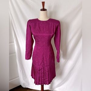 Amazing vintage pleated prom dress with shoulder pads.